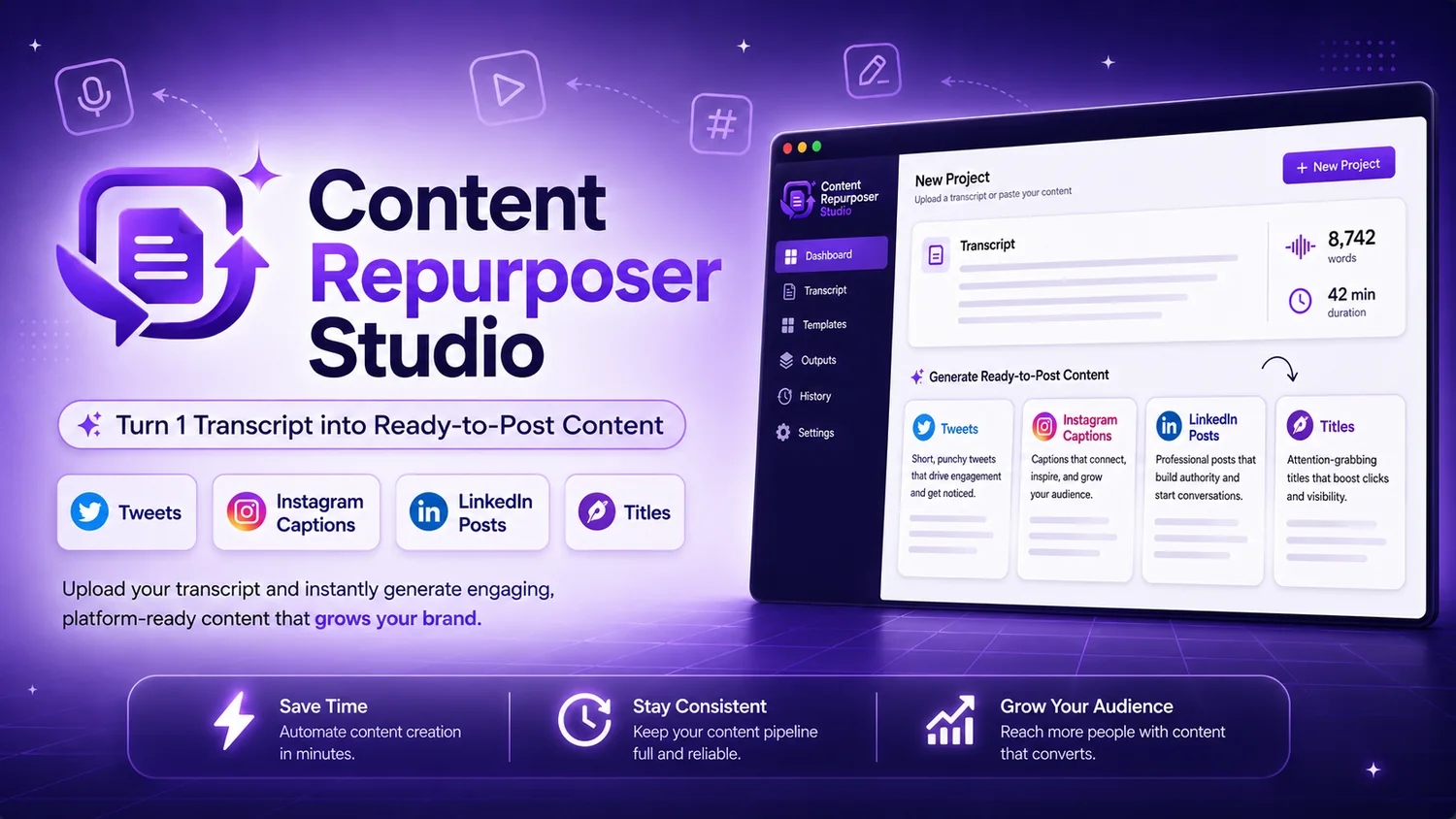Banniere Content Repurposer Studio